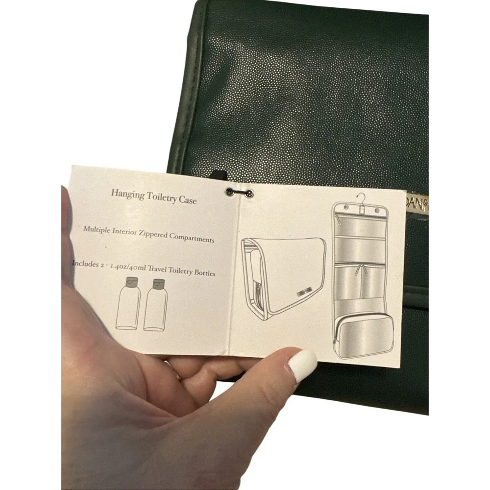 Joan & David Hanging Travel Organizer Cosmetic Bag Black Fold Up Toiletry Case